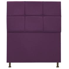 Cabeceira Estofada Damares 90 cm Solteiro Com Botonê Suede Roxo - ADJ 