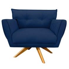 Poltrona Giratória Anitta Suede Base De Madeira MA30 D03 - D'Rossi, Az