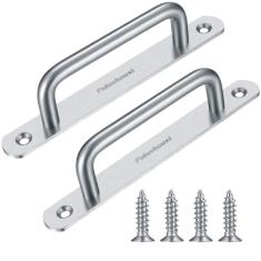 2 maçanetas de porta de celeiro, puxadores de porta deslizante, puxadores de porta de armário de armário de aço inoxidável puxadores com placas para armário armário armário gaveta galpão puxadores