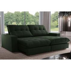 Sofa Retrátil Dublin 2,50m Mola Ensacada 04 Lugares Txr, Verde