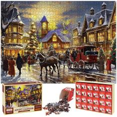 Quebra-cabeça do calendário do advento Wegitcs 2024 e Natal 1008 peças