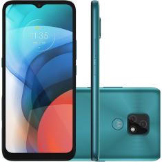 Smartphone Motorola Moto  E7 32GB 4G Wi-Fi Tela 6.5'' Dual Chip 2GB RAM Câmera Dupla + Selfie 5MP - Aquamarine