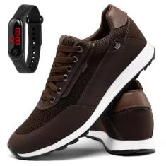 Tênis Sapatênis Masculino Casual Esporte Fino com Relógio Digital - MK