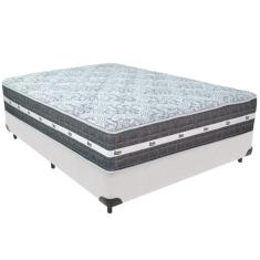 Cama Box Branco E Colchão Black Graphite Molas Ensacadas Casal