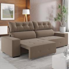 Sofá Retrátil e Reclinável 4 Lugares 230cm Veludo Salvador - Viero