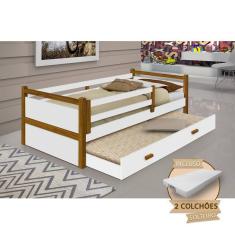 Beliche Infantil Bianca + 2 Colchões Solteiro DivalotoBranco/amêndoa Branco