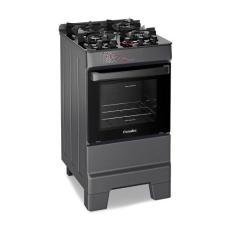 Fogão a Gás Mesa de Vidro Forno 50L Esmaltec IDEAL Top Glass Titanium 