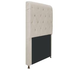 Cabeceira Estofada Cristal 100cm Solteiro Suede Bege
