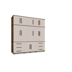 Guarda Roupa Lisboa Triplex Casal 5 Portas 6 Gavetas com Maleiro Luapa Móveis