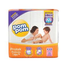 Fralda Pom Pom Protek Proteção De Mãe Mega - Xxg 26 Unidades