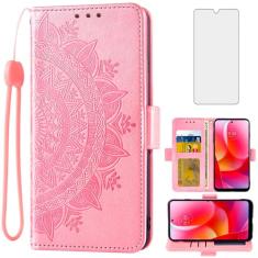 Asuwish Capa de telefone para Motorola Moto G Power 2022/MotoG Play 2023/G Pure 2021 capa carteira protetora de tela de vidro temperado porta-cartões flip alça de pulso celular XT2165DL XT2163DL