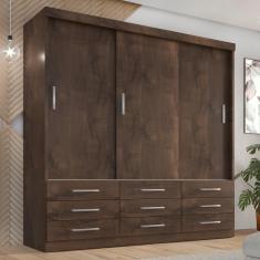 Guarda Roupa Casal Capri 3 Portas Correr 9 Gav