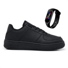 Kit Tênis Sneakers Casual Feminino e Masculino + Relógio Digital Led -