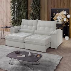 Sofá Retrátil Reclinável Molas Ensacadas Chicago 230 Cm Veludo - DECOR