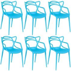 Kit 6 Cadeiras Allegra - Azul