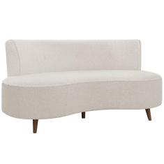 Sofá Chaise Living 2 Lugares 160cm Para Sala Istambul K01 Bouclê Creme - Lyam Decor