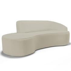 Sofá 3 Lugares Curvo Sala de Estar Living Firenze Direito D02 Corano B