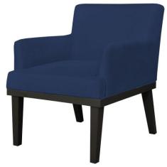 Poltrona Decorativa Para Sala de Estar e Recepção Beatriz Suede Azul M