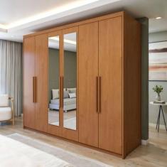 Guarda Roupa Áries 6 Portas 5 Gavetas com Espelho - Móveis Lopas
