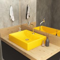 Kit Cuba Rt49 com Válvula Click 1 Polegada B e Sifão Pvc e Flexível Compace Amarelo