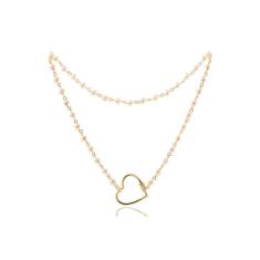 Colar De Pérola Torneada Com Fecho Em Forma De Coração