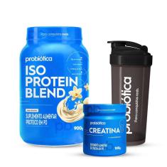 Combo Iso Protein Blend Pote 900g, Creatina 100g e Coqueteleira 700mL - Probiótica-Unissex
