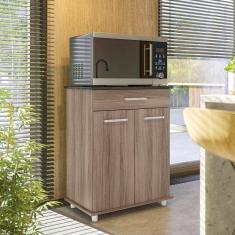 Balcão Multiuso Duplo 2 Portas 1 Gaveta Isis Carvalho Marrom