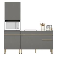 Paneleiro E Balcão Gabinete Com Pia 150cm Lina Z06 Gris - Mpozenato