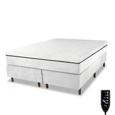 Cama Box e Colchão Magnético Massageador - Therapy Life Basic, Branco,