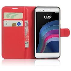 Capa estilo LG X (5.3), capa carteira flip de couro PU premium com compartimento para cartão, suporte e fecho magnético [capa interior à prova de choque de TPU] Compatível com estilo LG X (5.3)