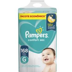 FRALDA PAMPERS CONFORT SEC G COM 168 unidades
