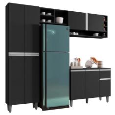 Cozinha Modulada Completa 230cm Com Balcão e Armário Aéreo Vanessa - AJL Móveis