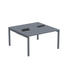 Mesa Plataforma Dupla com Pé de Aço para Coworking 140X140/2P PDC14/14/2P Grafito