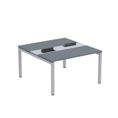 Mesa Plataforma Dupla com Pé de Aço para Coworking 130X140/2P PDC13/14/2P Grafito/Cinza