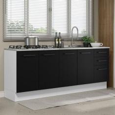 Kit com 2 Balcões de Cozinha Madesa Agata 3 Gavetas 4 Portas (Sem Tamp