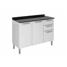Balcão Cozinhas Itatiaia Tarsila - 3 Portas e 2 Gavetas - Branco