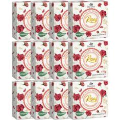 12UN Sabonete Vegetal Rosas Vermelhas 170G Davene