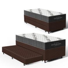 Cama Box com Colchao de Espuma D33 Ortobom Airtech 100 + Auxiliar de Espuma Unique Solteiro 88cm