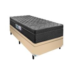 Cama Baú Bege Arezzo Black Solteiro Molas Ensacadas Portobel