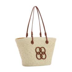Bolsa Praia Luxo Feminina Palha Ombro Chenson - Bege