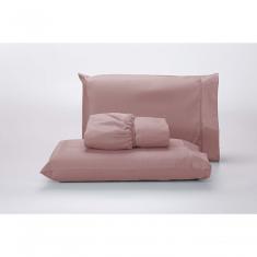 Jogo Lençol 400 Fios Ponto Palito Cama Queen 3pçs Poliéster - Rose