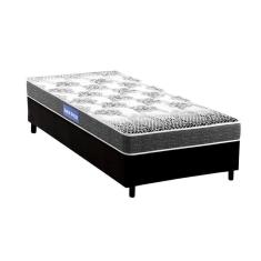 Cama Box Solteiro: Colchão Espuma Probel Guarda Costas Resistente + Base Crc Courano Black(88X188)