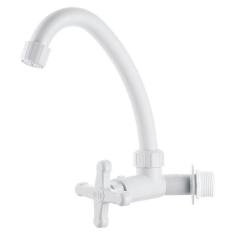 Torneira Para Cozinha Herc 2735 Parede 1/2-3/4 Branca Bica Movel Sm