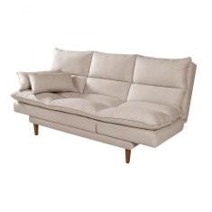Sofá Cama Vancouver 3 Lugares Império Reclinável Casal Pés Madeira Suede Areia 376