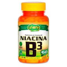 Niacina - Vitamina B3 500mg 60 cáps - Unilife