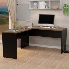 Mesa De Escritório Em L 1.60x1.50 Netmobil Tampo 30mm, Nogal