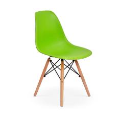 Conjunto 4 Cadeiras Charles Eames Eiffel Wood Base Madeira Verde