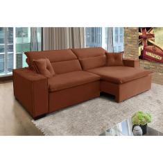 Sofá Londres 2.40m Retrátil E Reclinável Pillow Top - Terra
