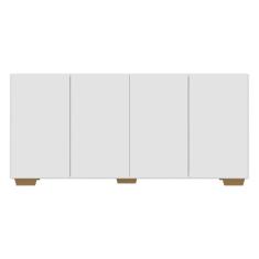 Aparador Buffet Multimóveis Veneza 4 Portas Branco/natural