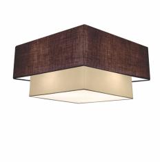 Plafon Duplo Quadrado Md-3022 Cúpula em Tecido 25/50x35cm Café / Bege - Bivolt